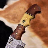 Handmade Damascus Steel Tanto Skinner Knife with Walnut Wood Handle-Fixed Blade Camping Tracker Knife HSHK-119  Himalayan steel