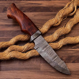 10" Handmade Damascus Steel Guthook Hunting Knife-Fixed Blade Camping Knife HSHK-104  Himalayan steel