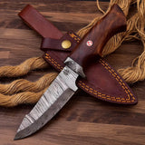 10" Handmade Damascus Steel Guthook Hunting Knife-Fixed Blade Camping Knife HSHK-104  Himalayan steel