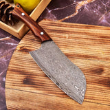 11" Custom Handmade Damascus Steel Cleaver Knife With Walnut Handle-Best Chef Knife HSCK-513  Himalayan steel