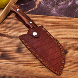 11" Custom Handmade Damascus Steel Cleaver Knife With Walnut Handle-Best Chef Knife HSCK-513  Himalayan steel