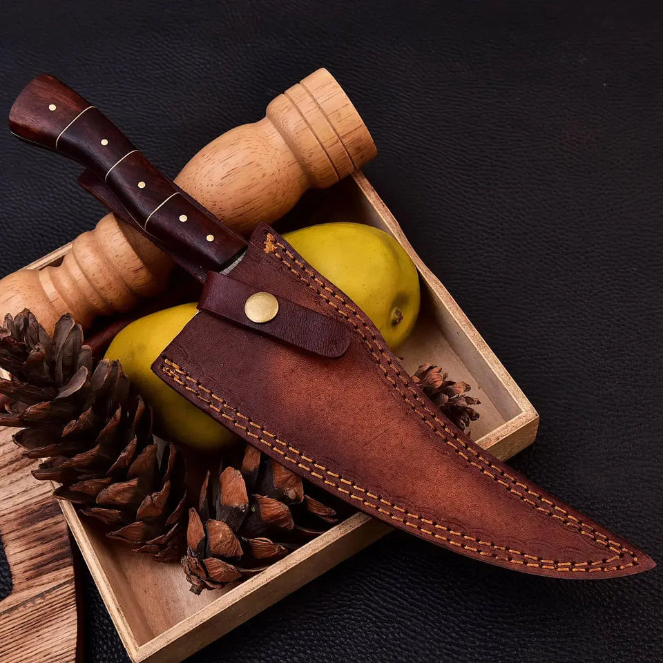 13’’ Handmade Damascus Steel Chefs Knife With Walnut Wood and G10 Handle-Japanese Chef Knife HSCK-508  Himalayan steel