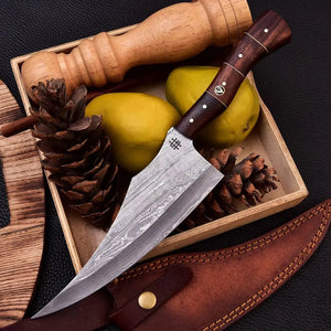 13’’ Handmade Damascus Steel Chefs Knife With Walnut Wood and G10 Handle-Japanese Chef Knife HSCK-508  Himalayan steel