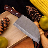 Custom Handmade Forged Damascus Steel Cleaver Knife With Leather Sheath-Best Chef Knife  Himalayan steel