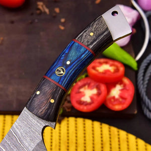 Custom Handmade Forged Damascus Steel Skinner Knife-Full Tang Cleaver Knife HSHK-120  Himalayan steel