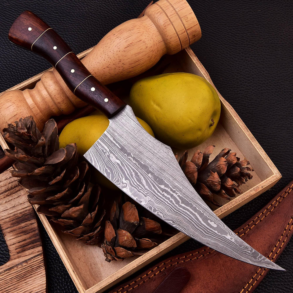 13’’ Damascus Steel Chef Knife with Walnut Wood and G10 Handle HSCK-508 - Himalayan steel