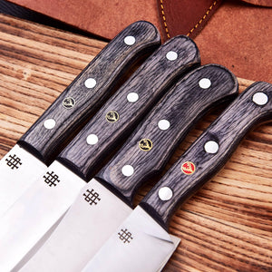 Custom Handmade J2 Steel 4-Piece Chef Knife Set HSKK-209 - Himalayan steel