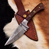 Damascus Steel Skinner Fishing Knife with Damascus Bolster And Walnut Handle HSHK-116 - Himalayan steel