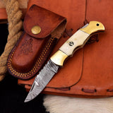 Handmade Damascus Steel Fishing Knife with Bone Handle HSFK-4020 - Himalayan steel