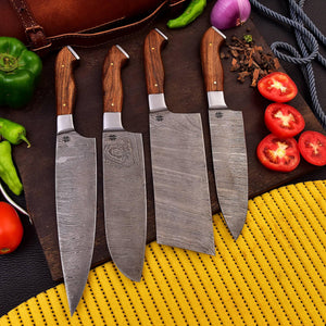 4 Piece Handmade Cleaver Knife Set