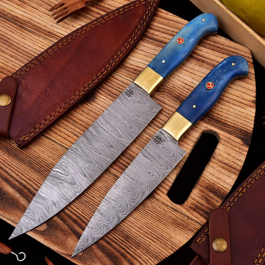 Exquisite Chef Knife Damascus 2 pieces Chef Knife Set HSKK-2014 - Himalayan steel