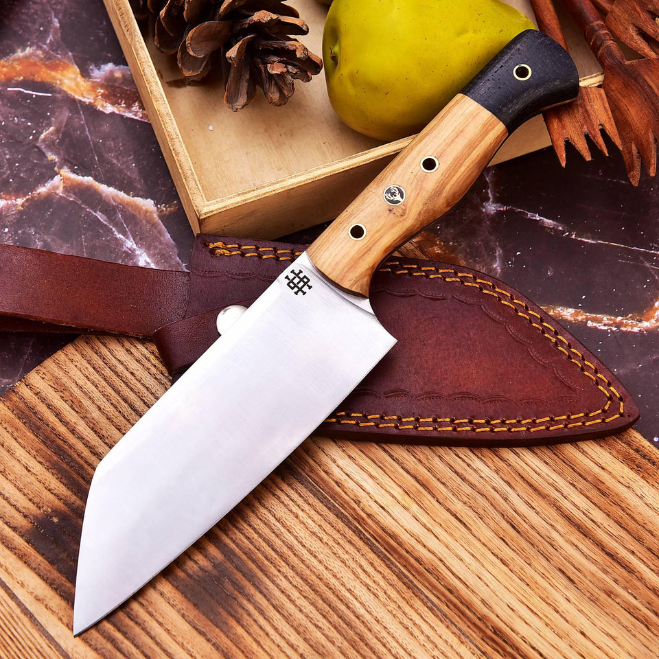 11’’ Damascus Steel Chef Knife with Olive wood and micarta handle HSCK-509 - Himalayan steel