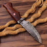 Custom Handmade Twist Damascus Steel Guthook Fishing Knife HSHK-104 - Himalayan steel