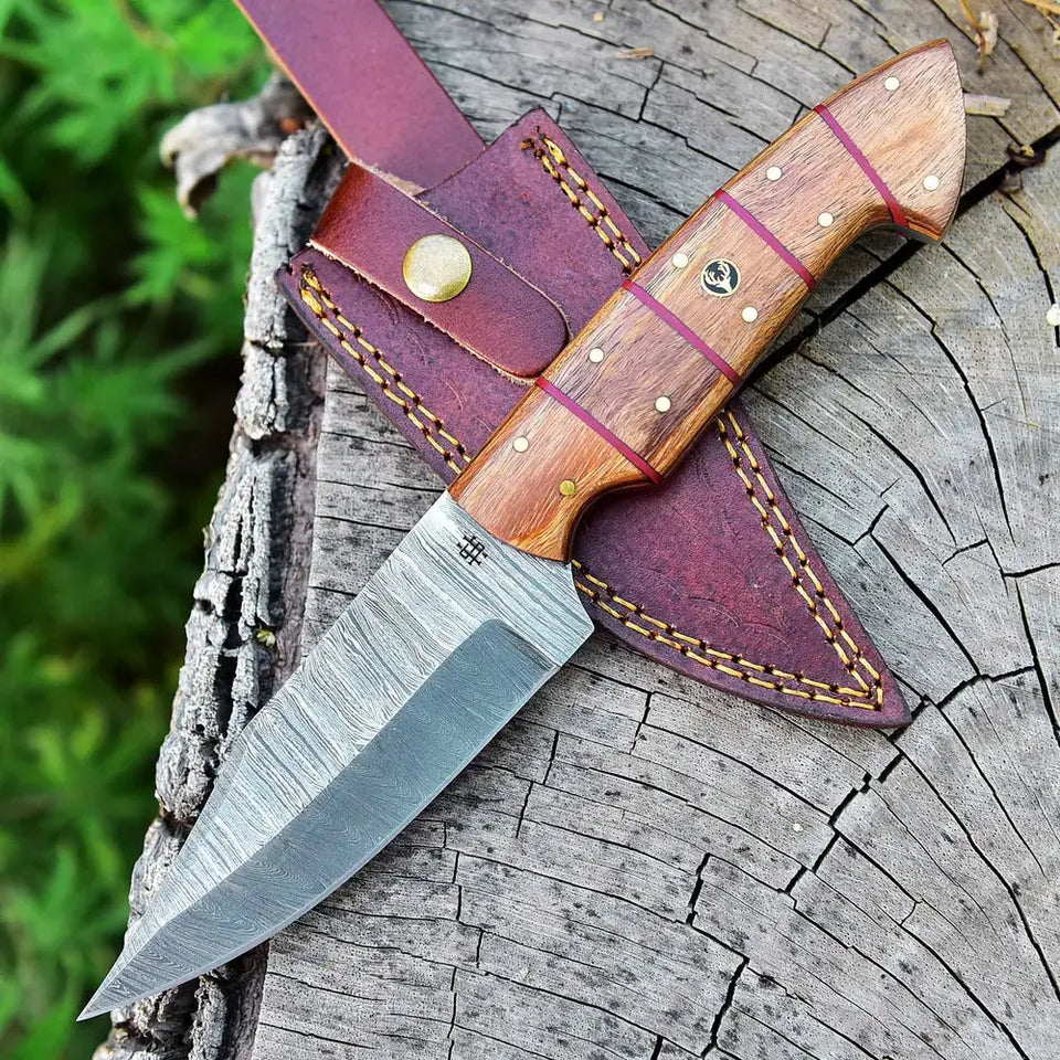 Handmade Damascus Steel Hunting Knife-Full Tang Fixed Blade Camping Knife HSHK-122  Himalayan steel