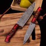 Handmade Forged Damascus Steel Profession Chef's Knife-2 Piece Kitchen Knife Set HSKK-2013  Himalayan steel