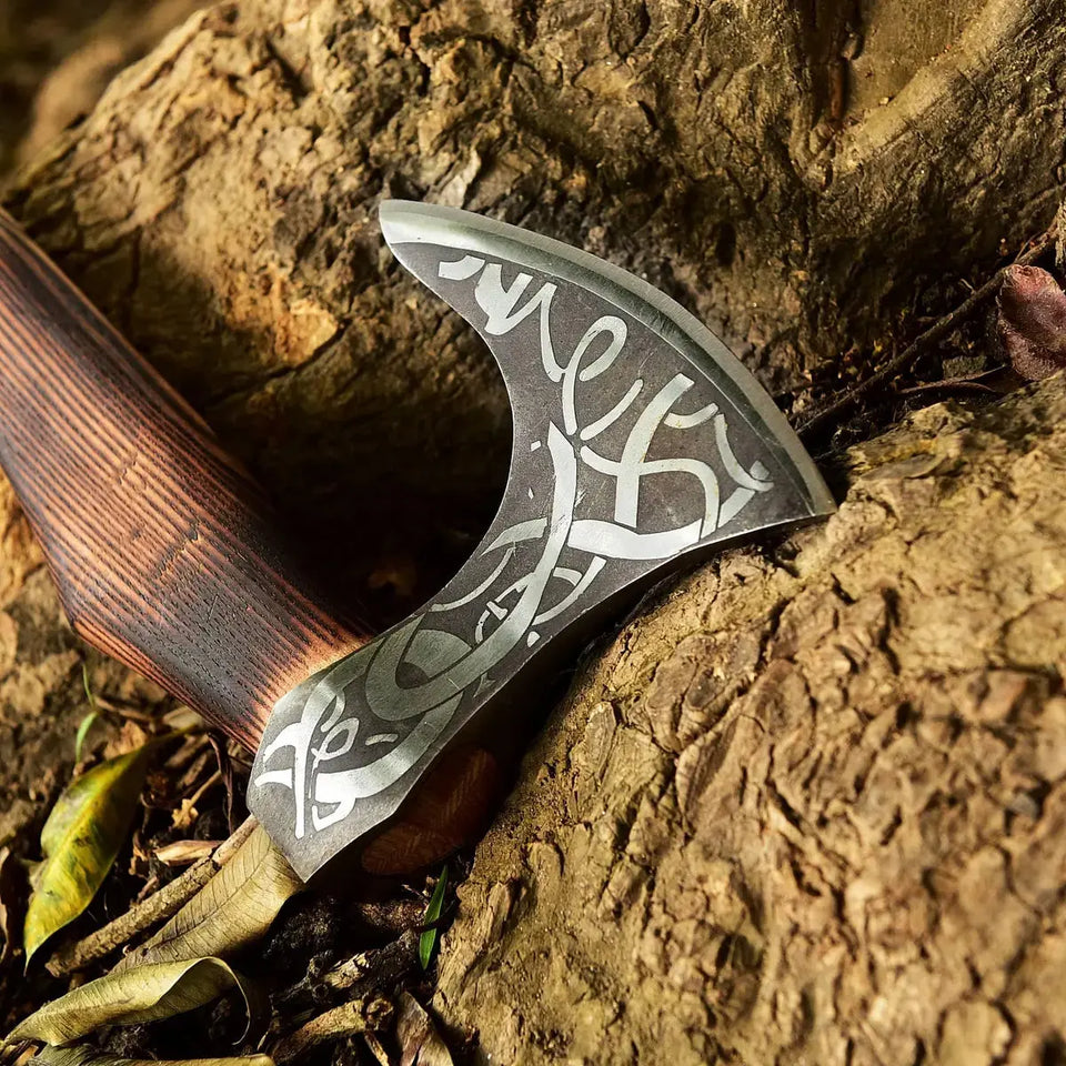 Premium Viking Axe-Handmade High Carbon Steel Tomahawk Axe-Best Axes For Birthday & Anniversary Gift HSAX-304  Himalayan steel