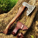 Ragnar Viking Battle Axe-Handmade High Carbon Steel Tomahawk Viking Axe HSAX-314  Himalayan steel