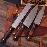 Special Himalayan Damascus Steel Chef Set-Kitchen Knives Set of 3 HSKK-206  Himalayan steel