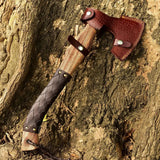 Vikings Axe-Handmade Forged High Carbon Steel Tomahawk Throwing Axe with Ash Wood Handle- HSAX-310  Himalayan steel